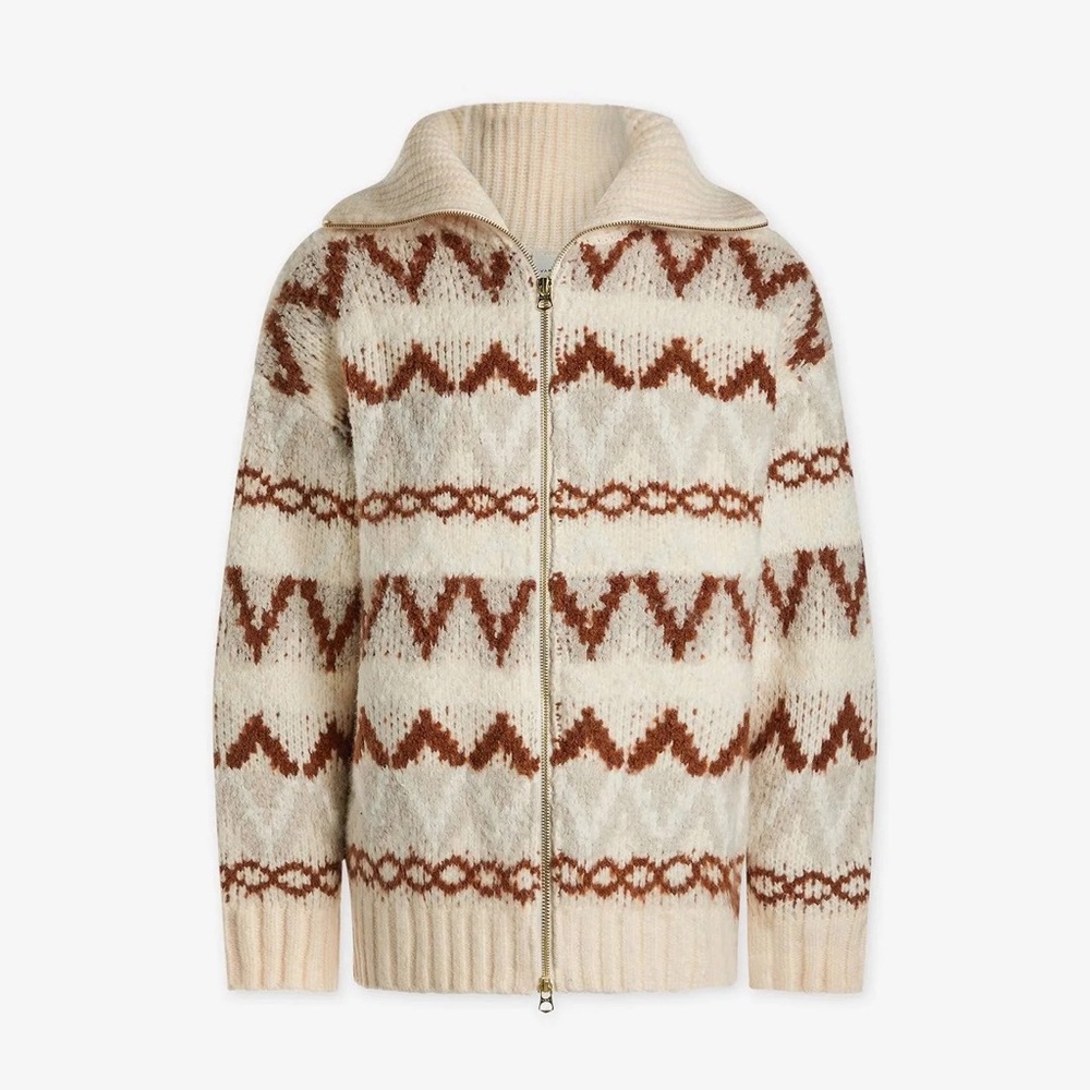 Varley Womens Brooke Fairisle Knit Jacket Size XS - Picture 2 of 9
